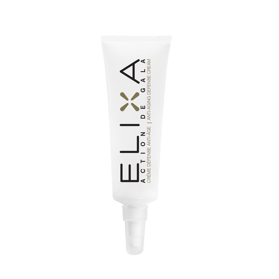 "A bottle of Action de Gala Elixa Eye & Lip Serum designed to firm and hydrate the skin around the eyes and lips, perfect for facial treatments, available at A & E Beauty Supplies"