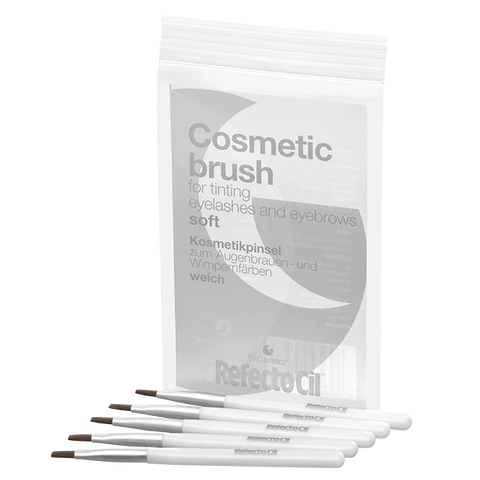 Cosmetic Brush for Tinting Eyelashes & Eyebrows - Soft (Silver) - 5 pack | RefectoCil