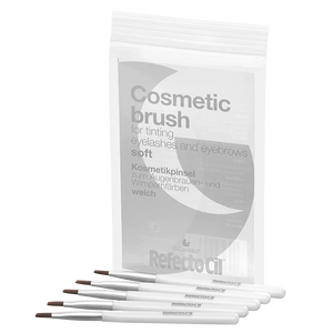 "Refectocil Cosmetic Brush for tinting eyelashes and eyebrows, soft silver brush with fine bristles for precise application of tint."