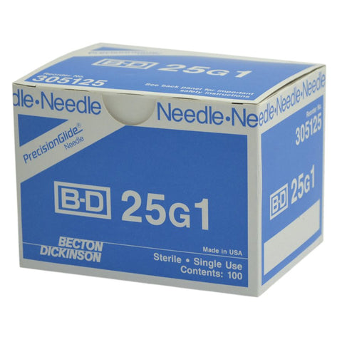 Hypodermic Needles- 25G/1" - Box of 100