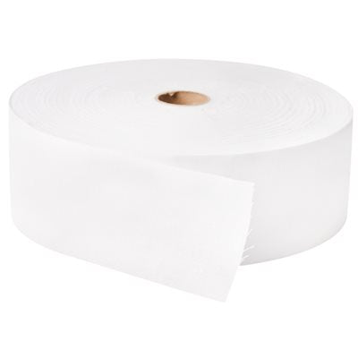 "Durable white cotton roll, 5.5 cm width, 100m length, ideal for waxing, hair removal, and preventing wax bleed-through."