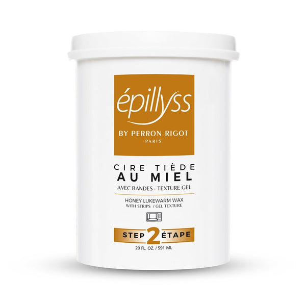 "Epillyss warm wax, tub that come in 10 scents, 591ml/20oz, ideal for professional waxing treatments with a pleasant fragrances this is au miel ."