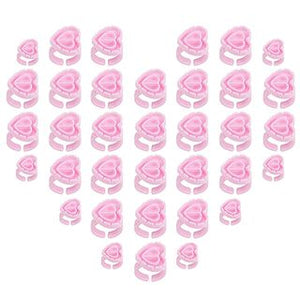 Heart Shape Blooming Adhesive Rings Qty. 100 PremierLash - A & E Beauty Supplies