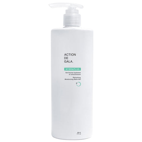 "500 ml bottle of HydroPlus Refreshing Moisturizing Balm Gel, a lightweight hydrating gel for smooth, radiant skin, deeply moisturizes while soothing and refreshing tired skin. Ideal for professional facials or daily skincare routines, it promotes a smooth, radiant, and revitalized complexion. Available at A & E Beauty Supplies"