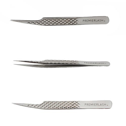 Curved Stainless Steel Lash Tweezer with Diamond Grip - PremierLash