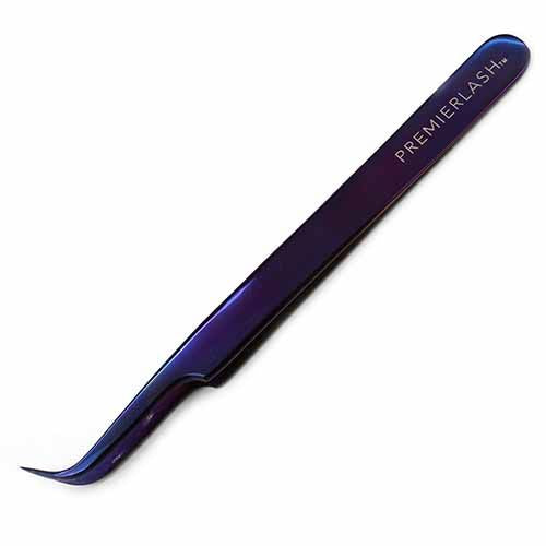 "Plasma Hooked Lash Tweezer PremierLash - A & E Beauty Supplies. Purple tweezers with hooked end"s