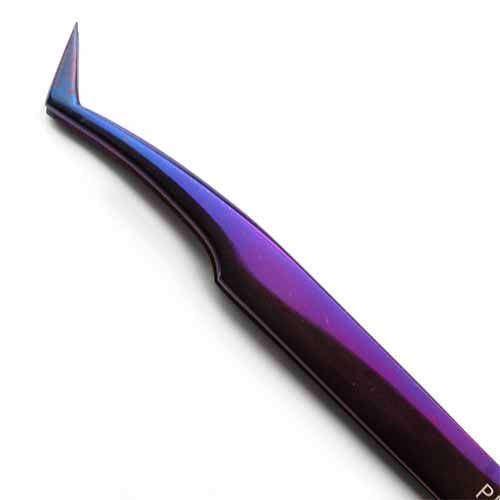 "Plasma Slim L Lash Tweezer PremierLash - A & E Beauty Supplies Purple tweezers with L shaped tip "