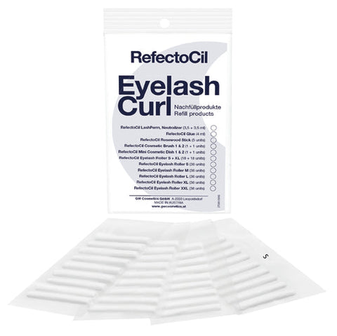 "RefectoCil Eyelash Curl Roller, ergonomic tool for creating beautifully curled lashes.
White pouch"
