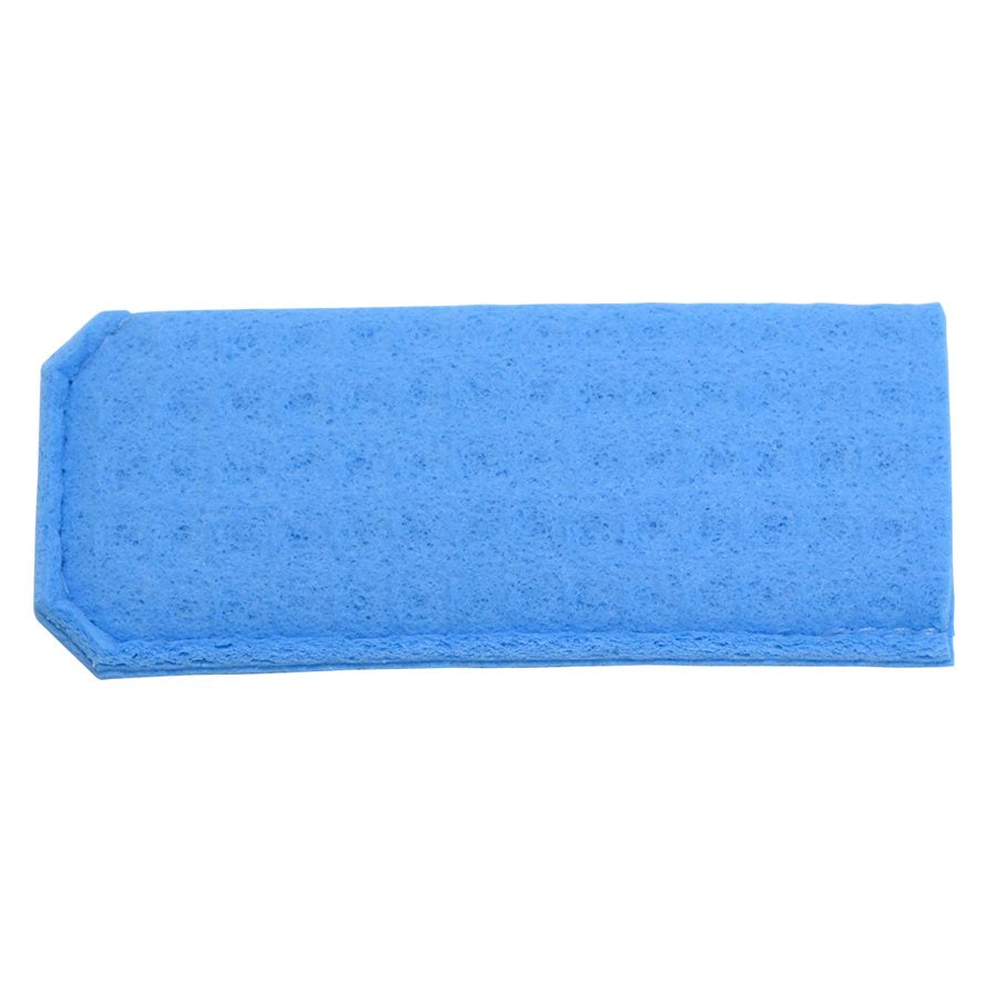 A soft, rectangular, white Spontex sponge-like cover designed to fit over bar electrodes in electrolysis treatments. The cover is absorbent and shaped to snugly wrap around the electrode, helping maintain optimal conductivity by keeping the electrode damp. Its textured surface ensures secure contact, providing consistent performance during hair removal treatments.