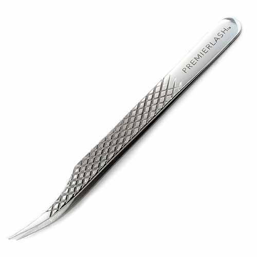 "Sword Tip Stainless Steel Lash Tweezer with Diamond Grip 5.1, 13cm PremierLash - A & E Beauty Supplies, sleek tweezers with a fine tip and diamond gri"