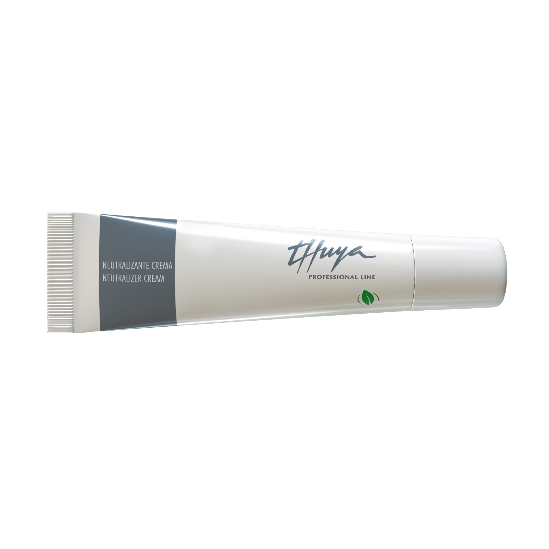 Thuya Neutralizer cream, totally repairs the keratin chain, which means a longer-lasting eyebrow shape, used for  professional Eye brows, used for Professional eyelashes A 15ml bottle  a clear liquid with a glossy finish. The bottle is sleek and transparent with a black and gold label, highlighting the product inside. This neutralizer is used in brow lamination and lash lift treatments to set and lock the desired shape in place. "A 15ml tube of Thuya Neutralizer Cream, designed for use in brow lamination 