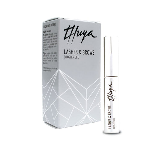 "Thuya New Lash & Brow Booster Gel - A & E Beauty Supplies. Silver package with white background"