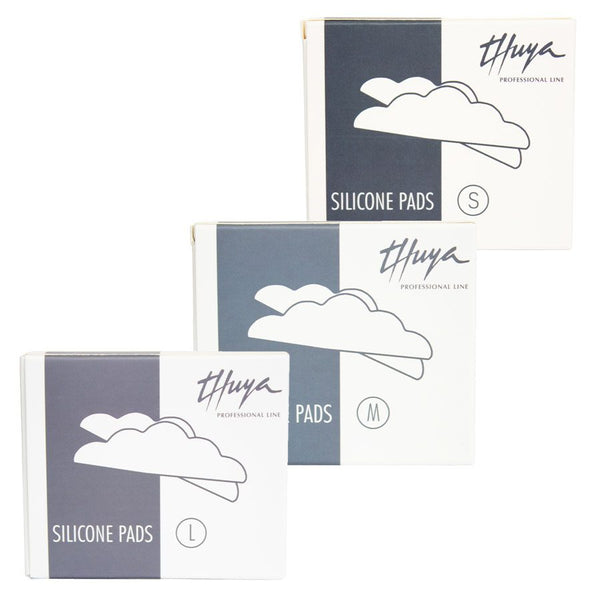 "A set of Thuya Silicone Pads, flexible and durable, designed for precise lash lifting and curling treatments, displayed on a clean, neutral background."