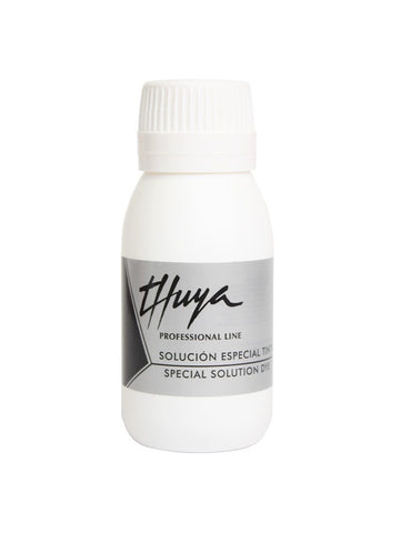 "Thuya Special Solution Dye Liquid Oxidant 60ml - A & E Beauty Supplies White bottle with grey label"